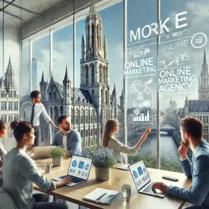 Brainstormsessie Bij Een Online Marketing Bureau Antwerpen, België. De Scène Toont Een Creatief Team Dat Samenwerkt