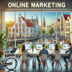 Online Marketing Bureau Emmen, Nederland. Deze Afbeelding Toont Een Professioneel Kantoor Met Een Team Dat Samenwerkt Aan Dig